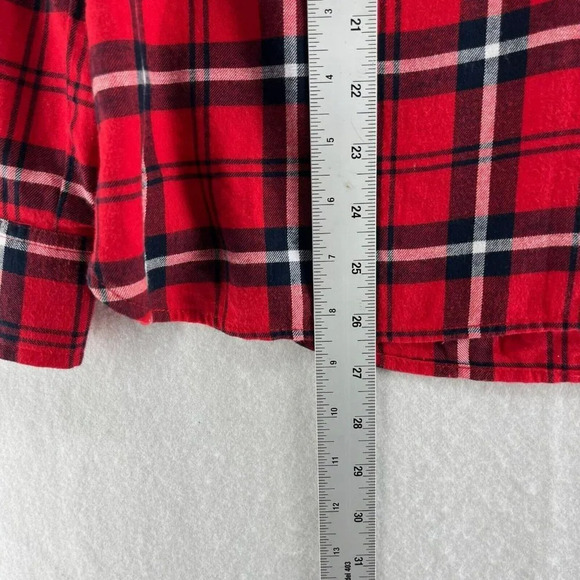 Tommy Hilfiger Button Up Shirt Women's Sz S Red Navy Long Sleeve Collared Casual - Picture 4 of 12